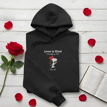 Love Is Kind - Snoopy - Embroidered Hoodie