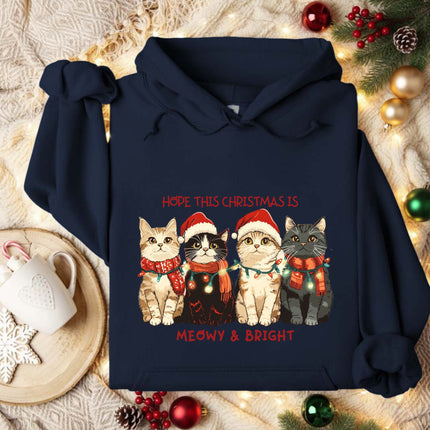 Hope this Christmas is Meowy & Bright Cat Christmas Hoodie