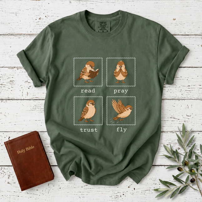 Comfort Colors Read Pray Trust Fly Sparrow T-Shirt