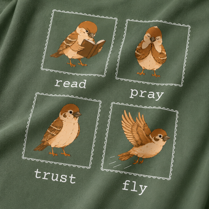 Comfort Colors Read Pray Trust Fly Sparrow T-Shirt