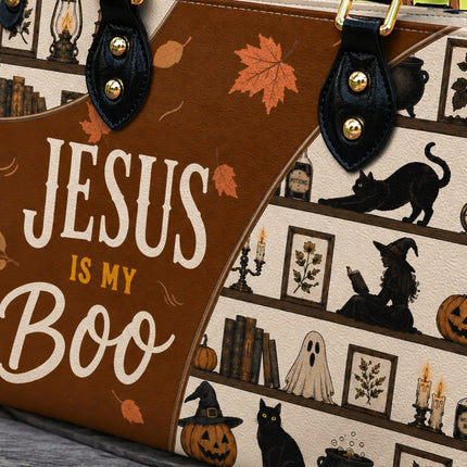 Jesus Is My Boo Halloween Leather Handbag