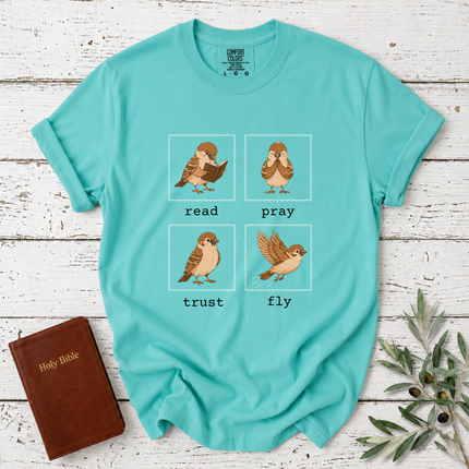 Comfort Colors Read Pray Trust Fly Sparrow T-Shirt