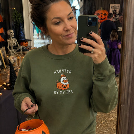Haunted By My TBR Embroidered Sweatshirt