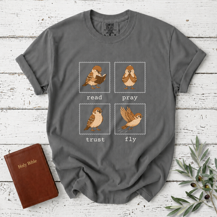 Comfort Colors Read Pray Trust Fly Sparrow T-Shirt