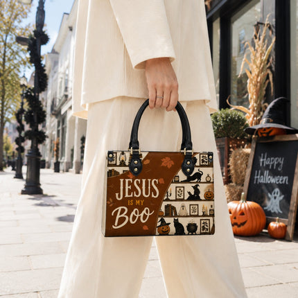 Jesus Is My Boo Halloween Leather Handbag