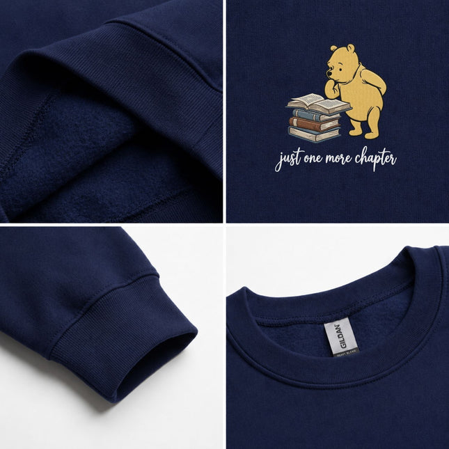 Just One More Chapter Winnie the Pooh Embroidered Sweatshirt