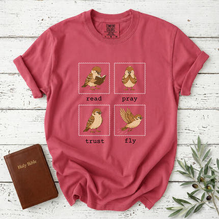 Comfort Colors Read Pray Trust Fly Sparrow T-Shirt