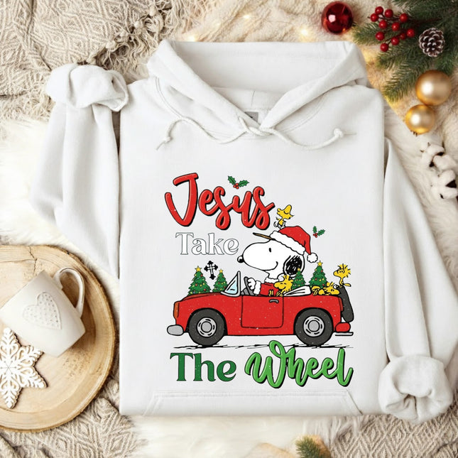 Jesus Takes The Wheel Snoopy Hoodie