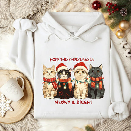 Hope this Christmas is Meowy & Bright Cat Christmas Hoodie