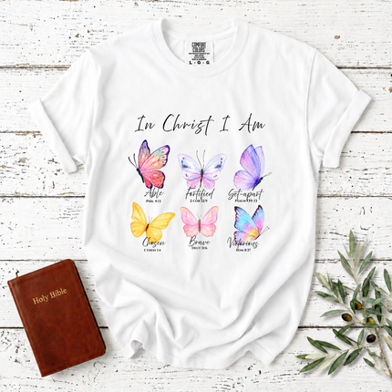 Comfort Colors In Christ I Am Butterfly T-Shirt
