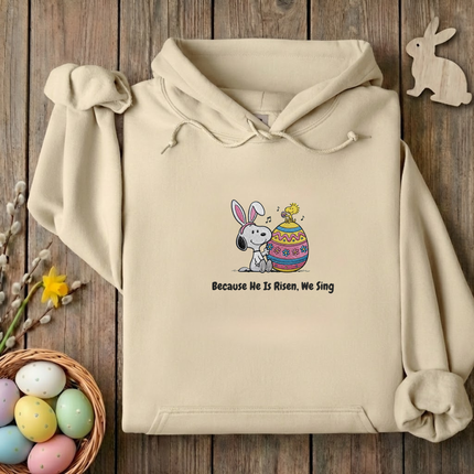 He is Risen We Sing Embroidered Hoodie