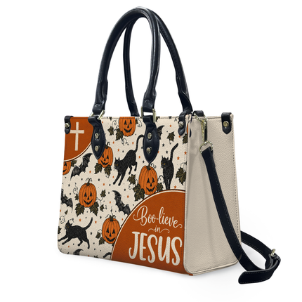Boo-lieve in Jesus Halloween Leather Handbag
