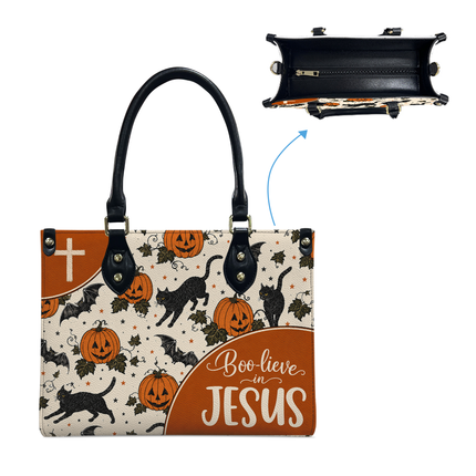 Boo-lieve in Jesus Halloween Leather Handbag