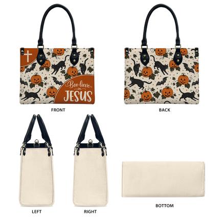 Boo-lieve in Jesus Halloween Leather Handbag