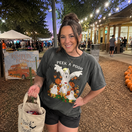 Comfort Colors Peek A Pooh Spooky Halloween T-shirt