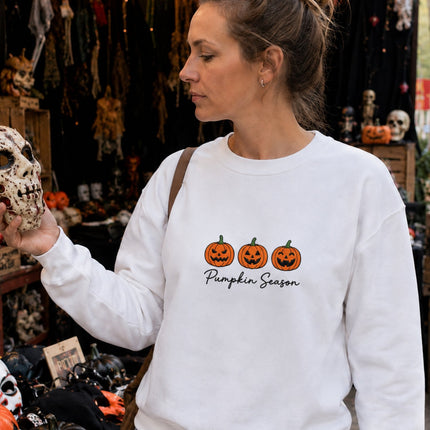 Halloween Pumpkin Season Embroidered Sweatshirt