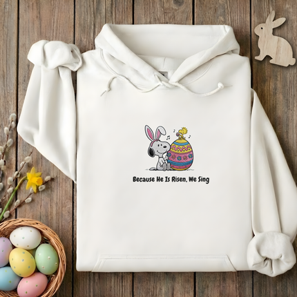 He is Risen We Sing Embroidered Hoodie