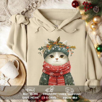 Keep Warm Cat Christmas Hoodie