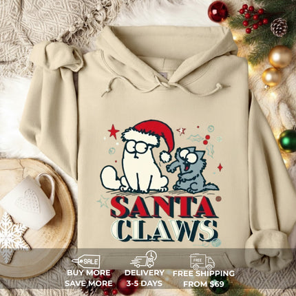 Santa Claws Cat Christmas Hoodie