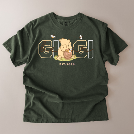 Comfort Colors Gigi EST. Brown Bear T-Shirt
