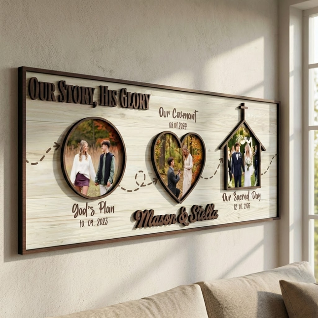 Circle Heart Church - White - Customizable Image Board