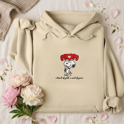 A Heart of Gold, A Soul of Grace MOM Embroidered Hoodie