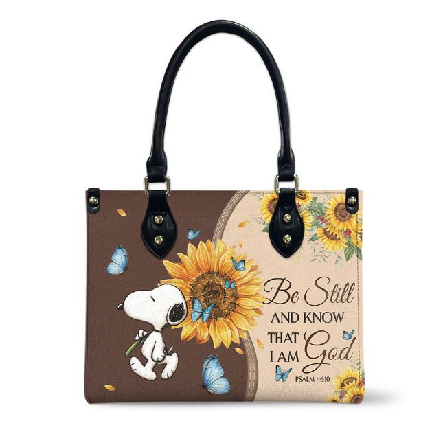 Be Still And Know That I Am God Leather Handbag