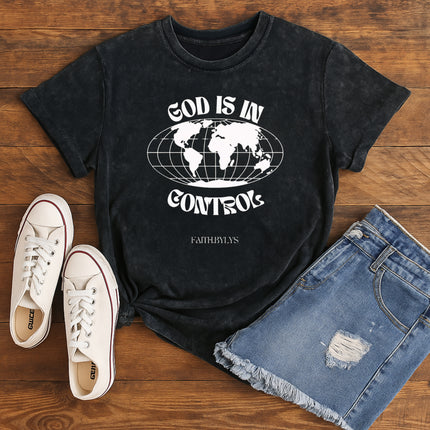 God Is in Control Globe Tee