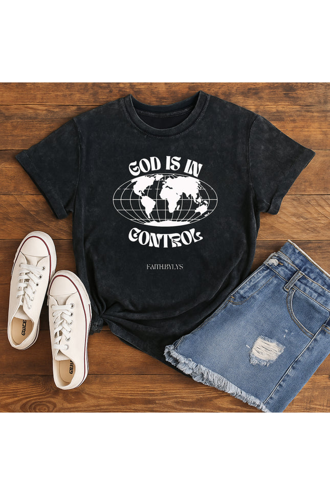 God Is in Control Globe Tee