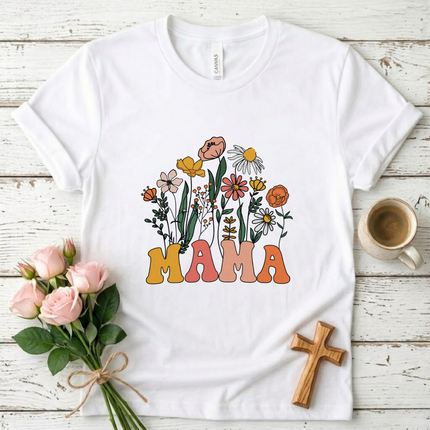 Retro Floral Wildflower MAMA T-Shirt