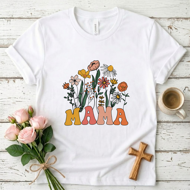 Retro Floral Wildflower MAMA T-Shirt