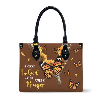Believe In God Leather Handbag