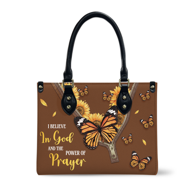 Believe In God Leather Handbag