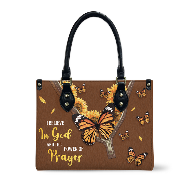 Believe In God Leather Handbag