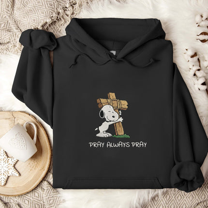 Pray Always Pray Gildan Embroidered Hoodie
