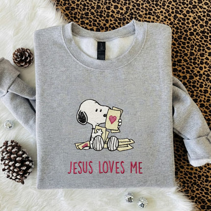 Jesus Loves Me Embroidered Sweatshirt