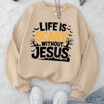 Life Is Scary Without Jesus Halloween Sweatshirt