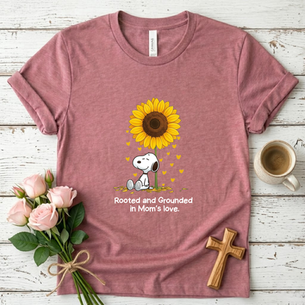 Rooted and Grounded in Mom's Love Sunflower T-Shirt