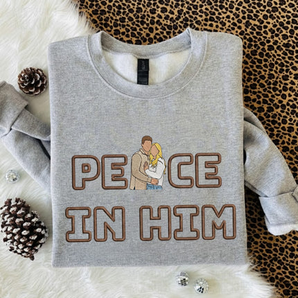 Peace In Him Embroidered Sweatshirt