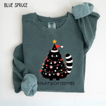 Comfort Colors Meow-ry Christmas Sweatshirt
