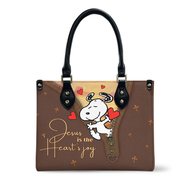 Jesus Is The Heart's Joy Leather Handbag
