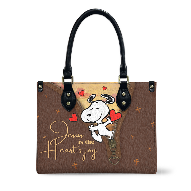 Jesus Is The Heart's Joy Leather Handbag