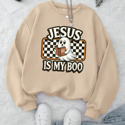 Christian Ghost Halloween Sweatshirt, Jesus Boo Pullover