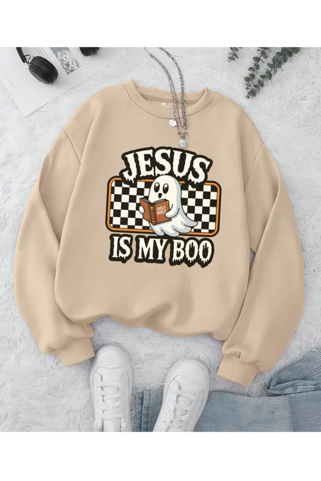 Christian Ghost Halloween Sweatshirt, Jesus Boo Pullover