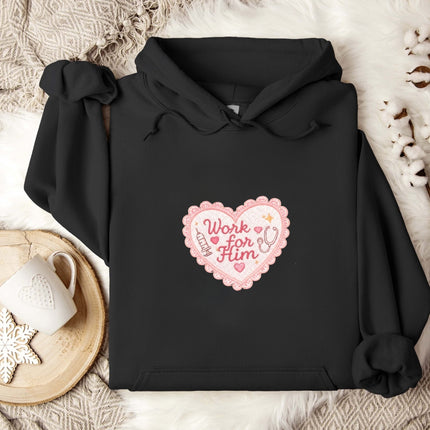 Work for Him Embroidered Hoodie