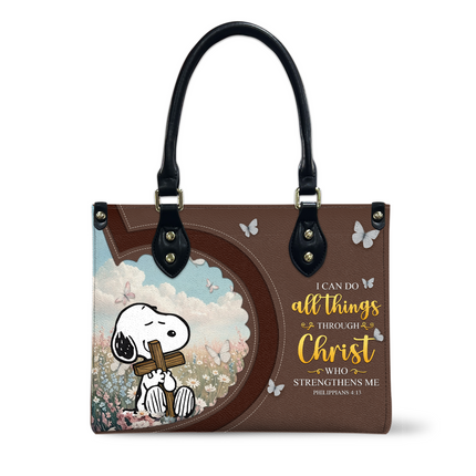 Can Do All Things Through Christ Leather Handbag