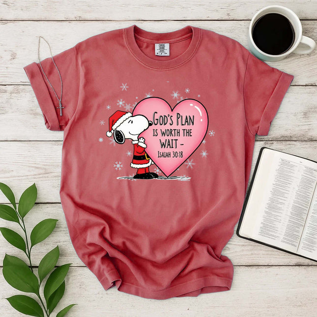 God's Plan Is Worth The Wait Snoopy Comfort Color T-Shirt