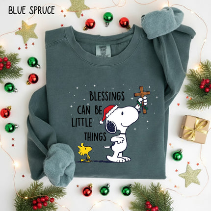 Blessings Can Be Little Things Snoopy Comfort Colors Sweatshirt