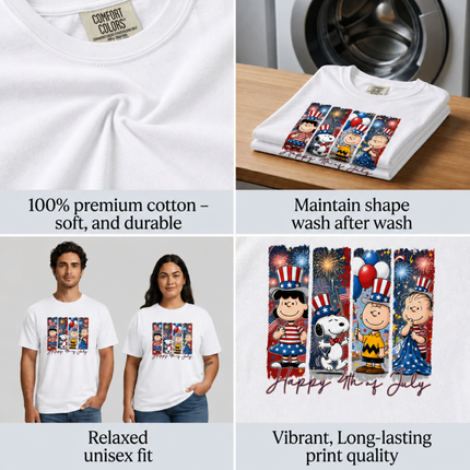 Comfort Colors Happy 4th of July Patriotic Friends T-Shirt