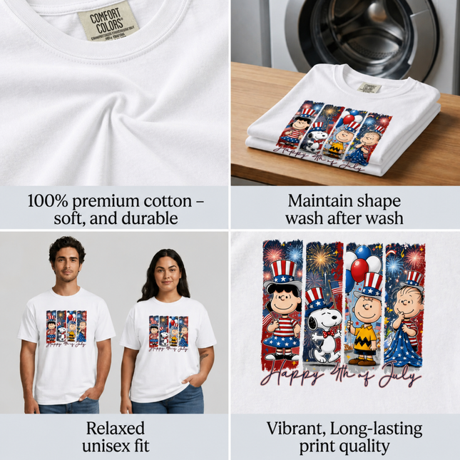 Comfort Colors Happy 4th of July Patriotic Friends T-Shirt